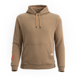 Hoodie with Sleeve Print Brown