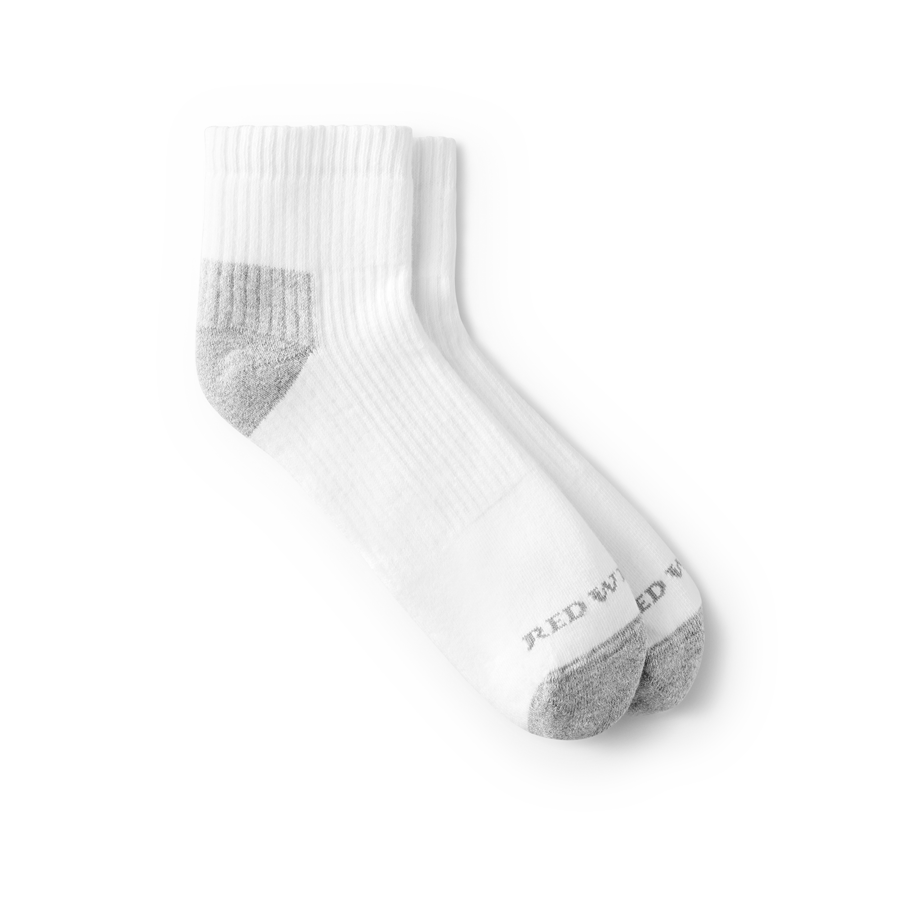 Everyday Work Medium Weight Quarter Crew Sock White